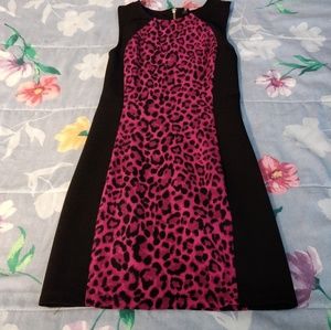 Fitted Pink Leopard Print dress